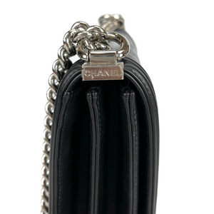 Vertical North South Boy Flap Bag in Black SHW