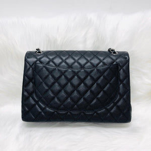 Classic Single Flap Maxi in Black Caviar Leather with SHW
