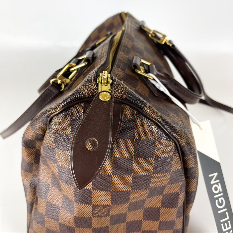 Damier Ebene Speedy 30 Canvas Bag with Strap