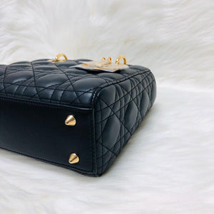 Cannage Lambskin Lucky Badges My Lady Dior Small Black