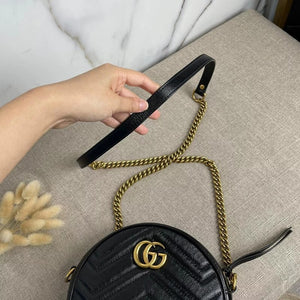 Marmont Mini Round Bag Black GHW