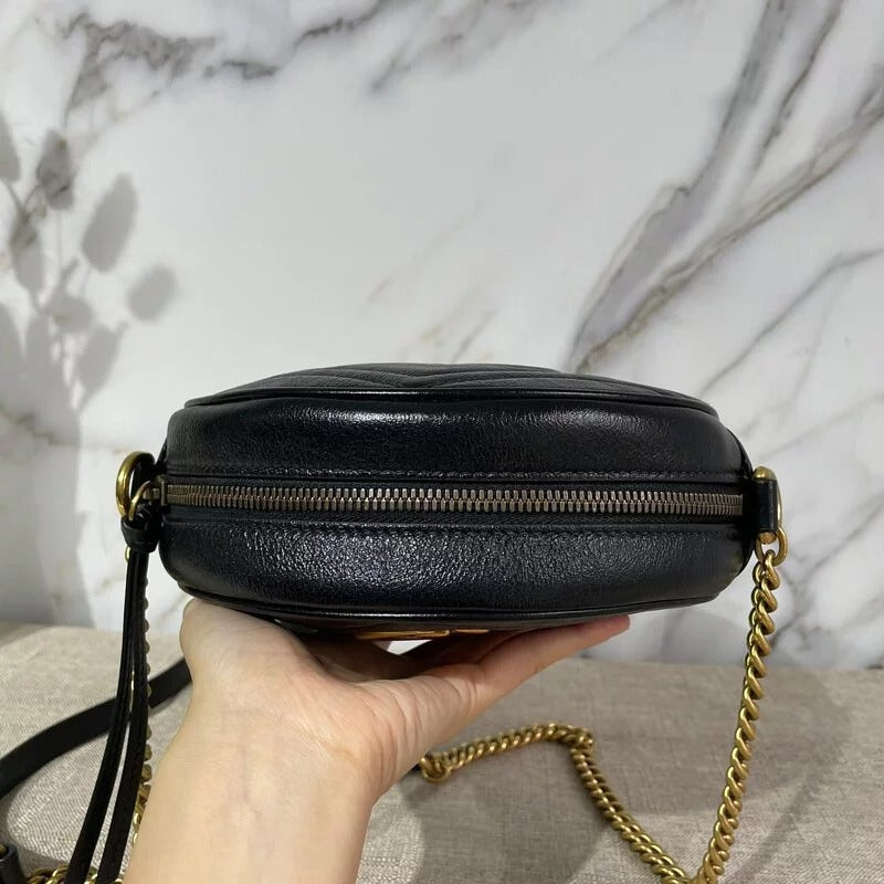 Marmont Mini Round Bag Black GHW – Bag Religion