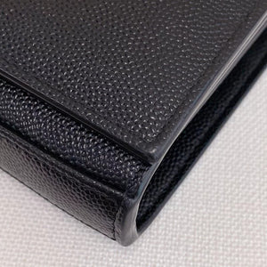 Stars Monogram Wallet on Chain Pebbled Leather Black GHW
