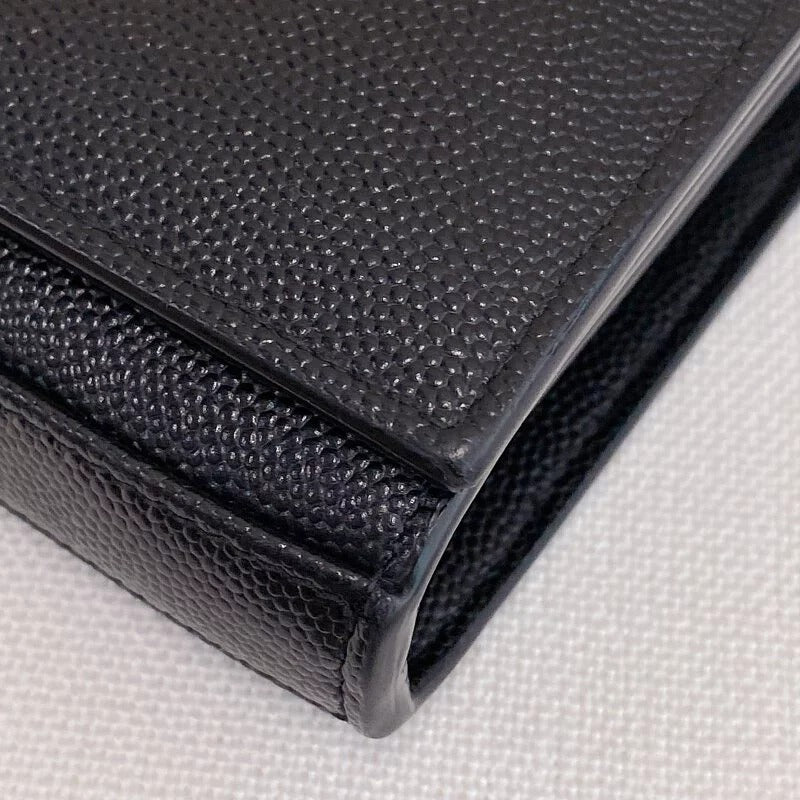 Stars Monogram Wallet on Chain Pebbled Leather Black GHW