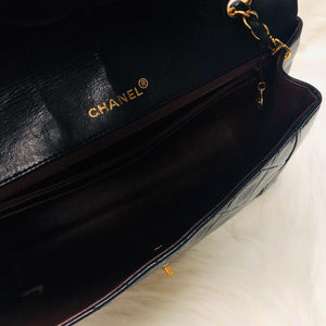 Classic Medium Diana Flap in Black Lambskin GHW