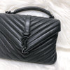 Medium College Leather Bag Black