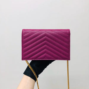 Classic Purple Monogram Small WOC in Matelasse Chevron Grained Leather GHW