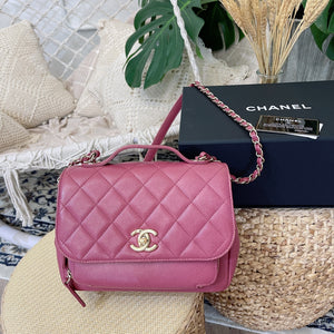 Business Affinity Flap Caviar Pink GHW