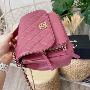 Business Affinity Flap Caviar Pink GHW