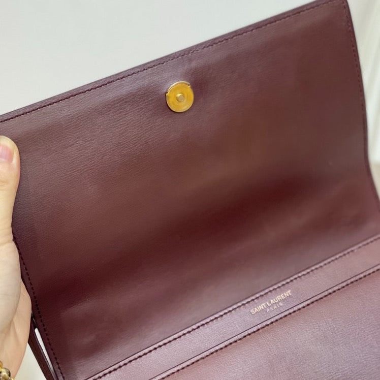 Medium Sunset Bag Burgundy GHW