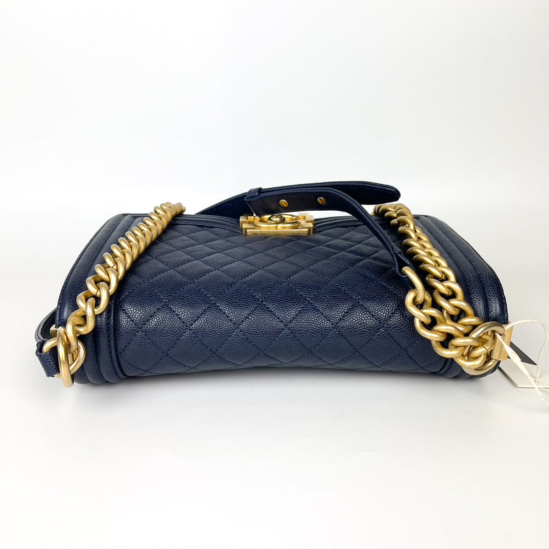 Navy Blue Old Medium Caviar Le Boy with GHW