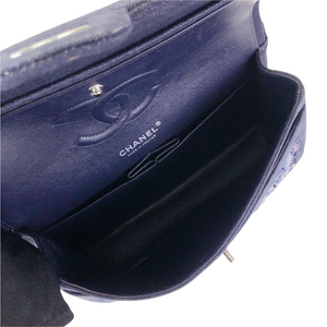 Tweed/Denim Medium Classic Flap Blue