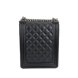 Vertical North South Boy Flap Bag in Black SHW