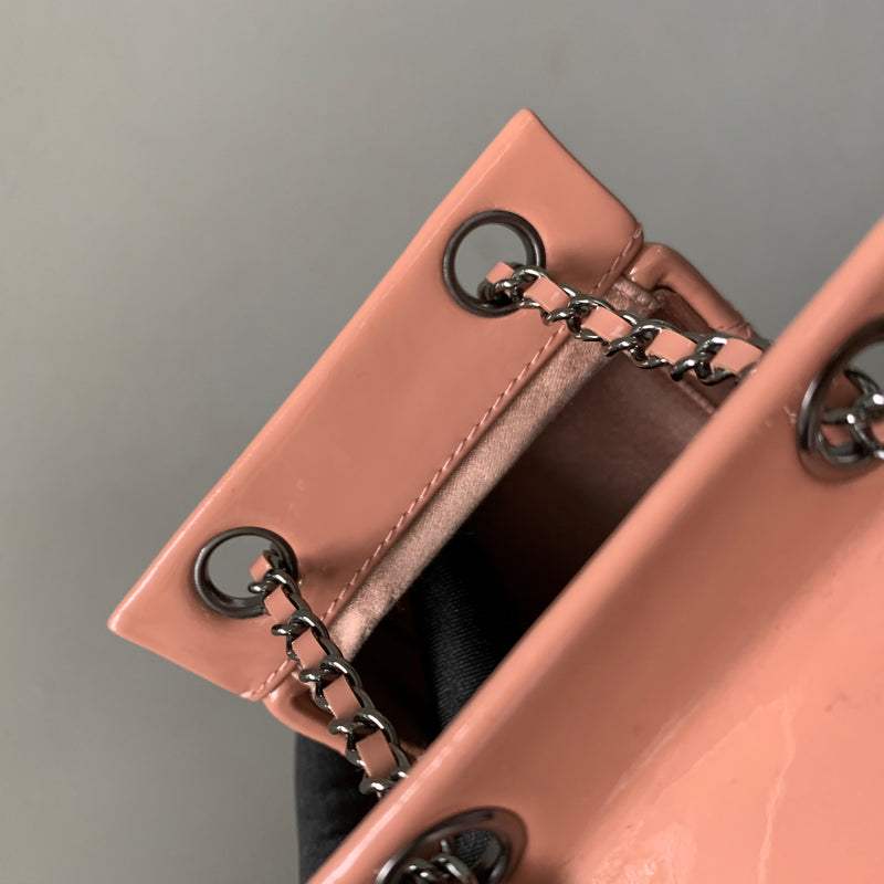 Rare CC Milk Carton Patent Chain Crossbody Bag in Pink