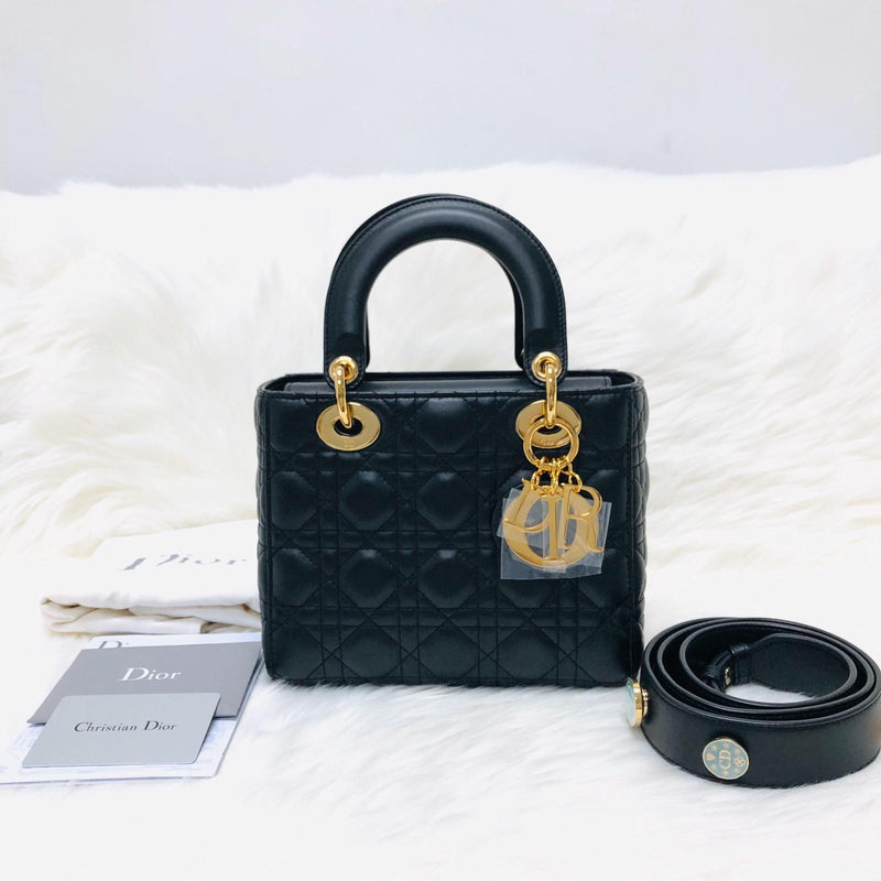 Cannage Lambskin Lucky Badges My Lady Dior Small Black