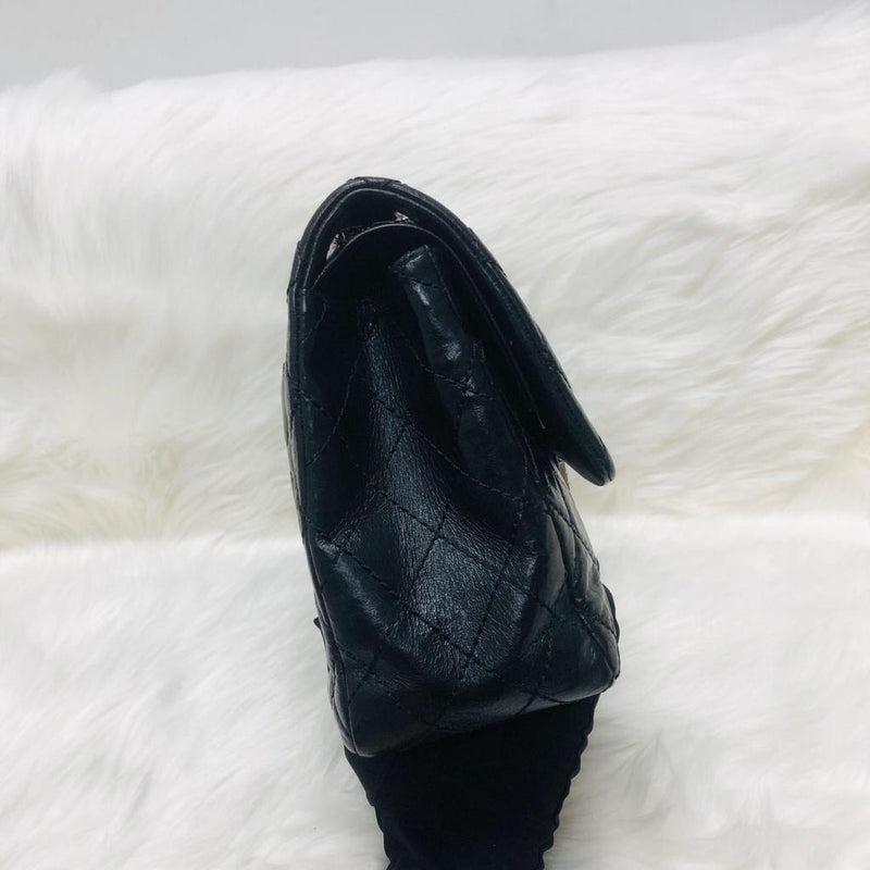 Reissue 227 Aged Calfskin Leather Black Silver Hardware