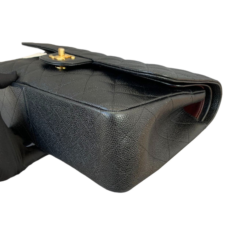 Classic Double Flap Jumbo Black Caviar GHW