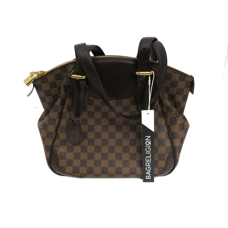 Auth Louis Vuitton Damier Ebene Verona MM Shoulder Bag Brown