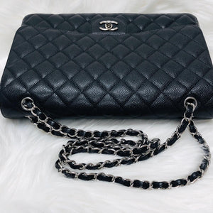Classic Single Flap Maxi in Black Caviar Leather with SHW