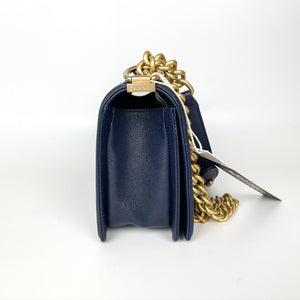 Navy Blue Old Medium Caviar Le Boy with GHW