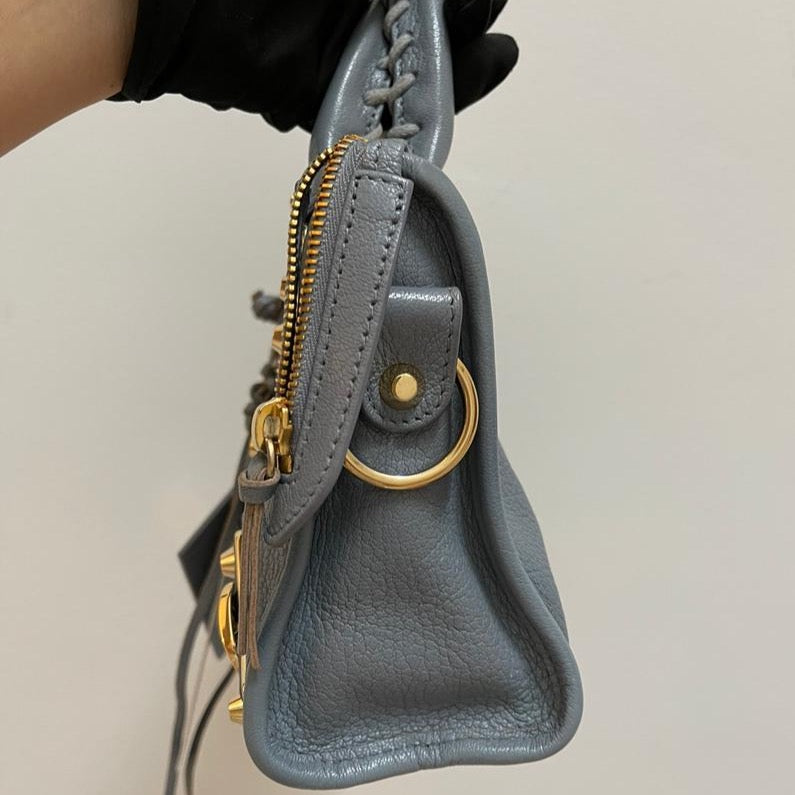 Classic Mini City Metallic Edge Bag Grey