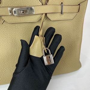 Birkin 35 Poussière Biege Clemence PHW