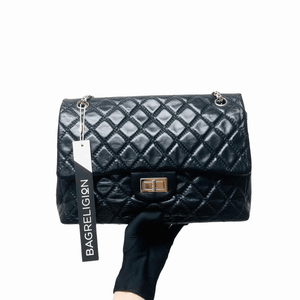 Reissue 227 Aged Calfskin Leather Black Silver Hardware