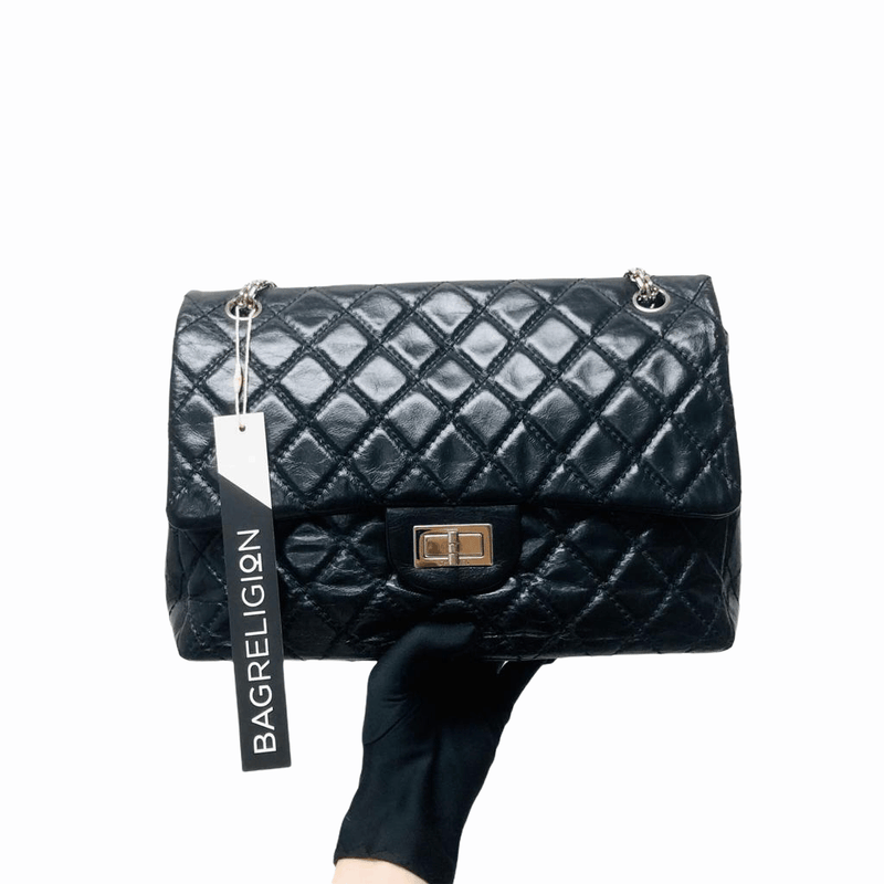 Reissue 227 Aged Calfskin Leather Black Silver Hardware