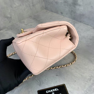 Mini Rectangle Lambskin Pink GHW