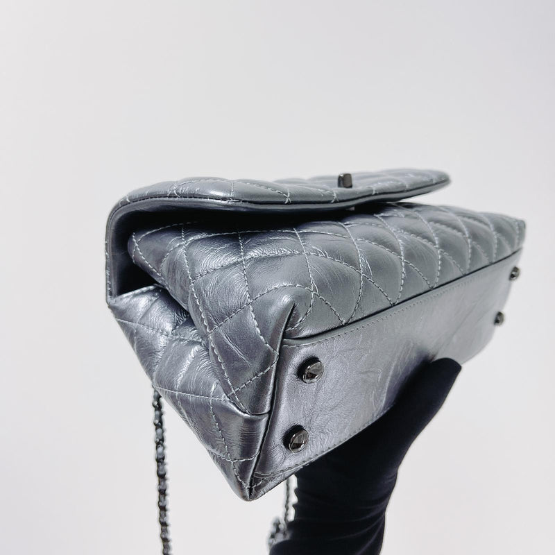 Quilted Mini Coco Handle Flap Silver RHW