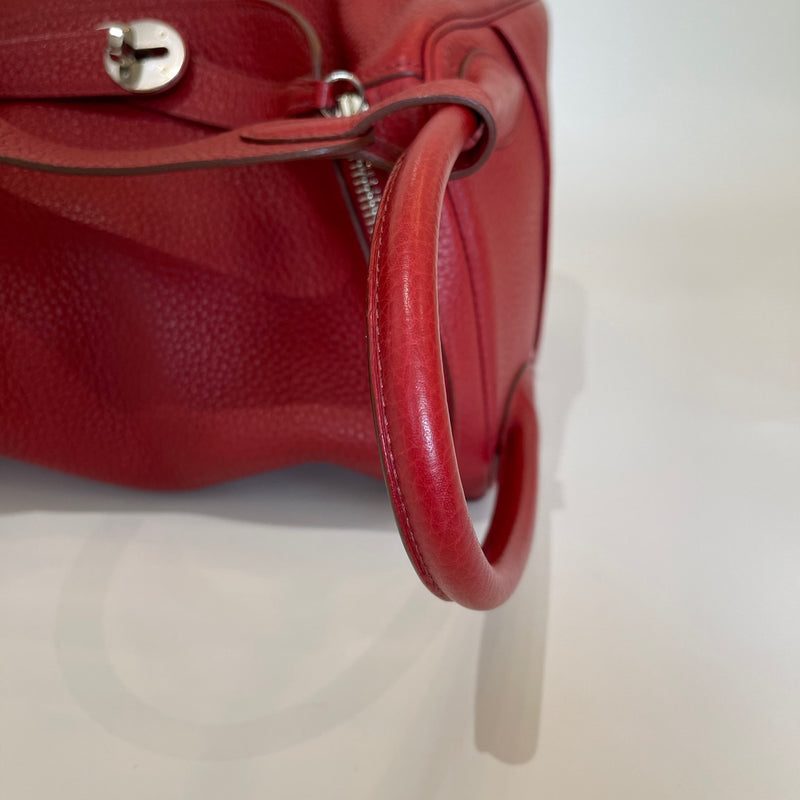 Hermès Rouge Garance Clémence Leather Lindy 34 – FashionsZila