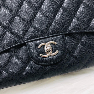 Classic Single Flap Maxi in Black Caviar Leather with SHW