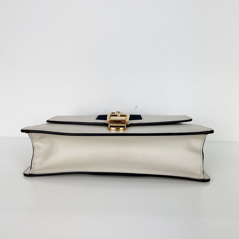 Sylvie Small Shoulder Bag in White GHW
