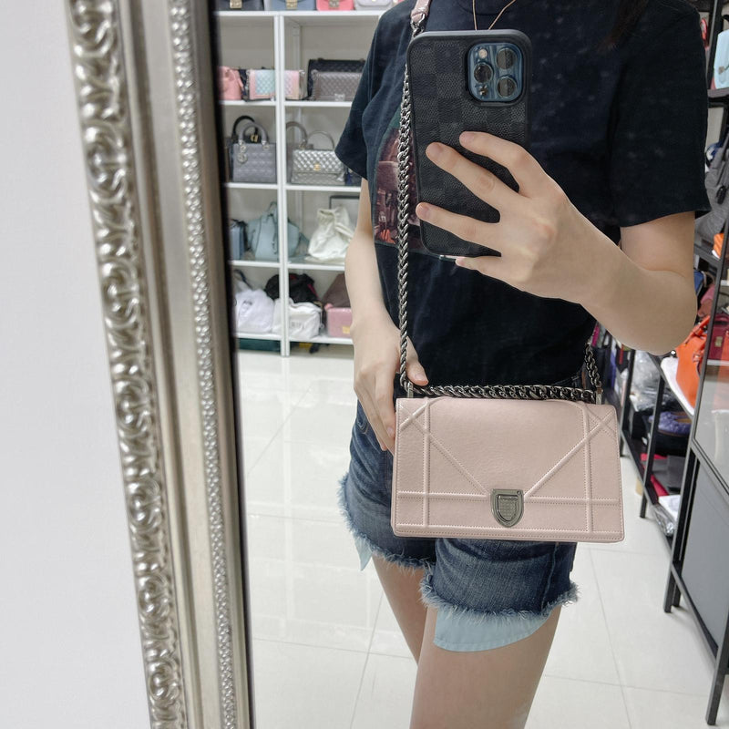 Dior Diorama Mini Bag Metallic Champagne