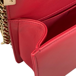 Old Medium Boy Chevron Calfskin Red GHW
