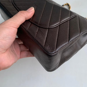 Vintage Classic Flap Chevron Medium GHW Brown