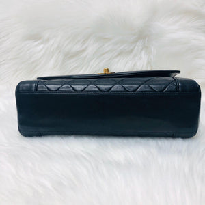 Classic Medium Diana Flap in Black Lambskin GHW