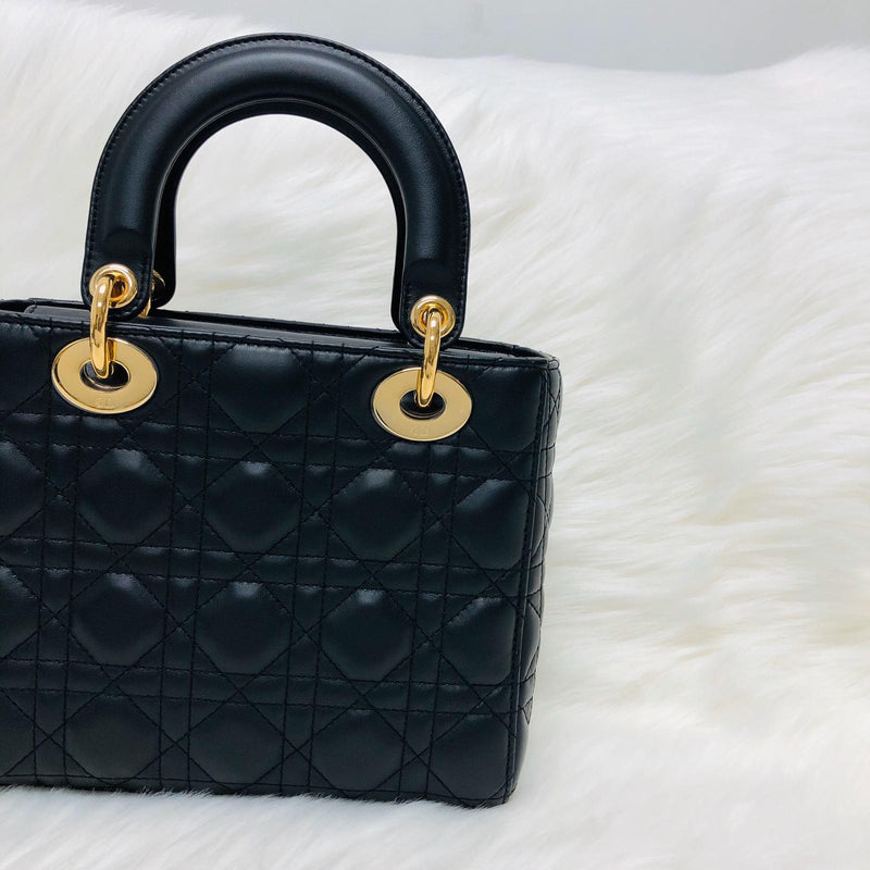 Cannage Lambskin Lucky Badges My Lady Dior Small Black