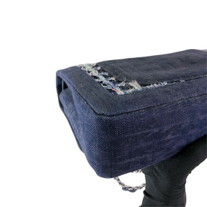 Tweed/Denim Medium Classic Flap Blue