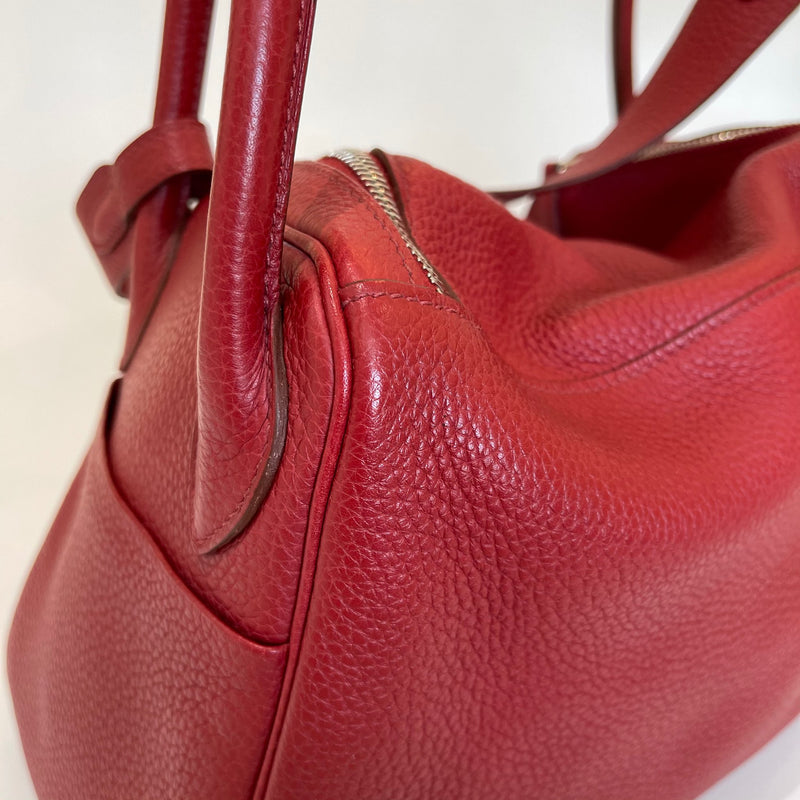 Hermès Rouge Garance Clémence Leather Lindy 34 – FashionsZila