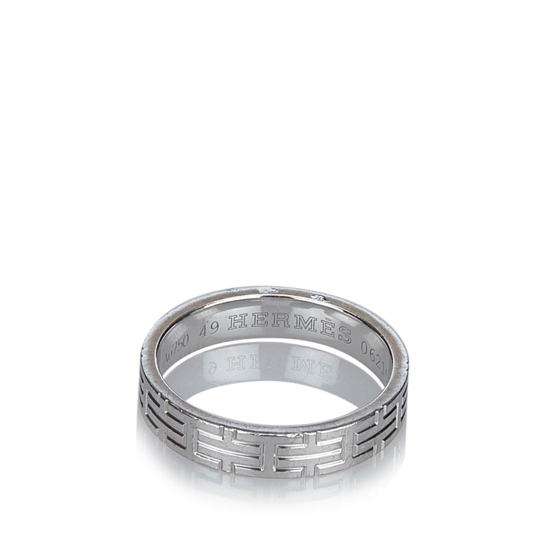 White Gold Kilim Ring Silver