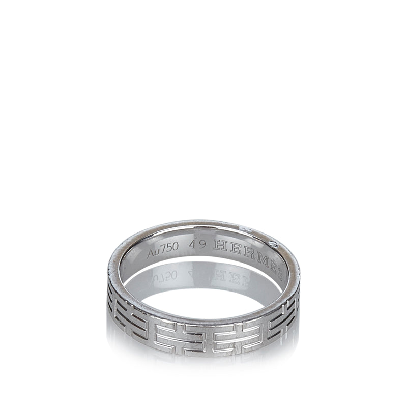 White Gold Kilim Ring Silver