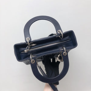 Cannage Lambskin Lady Dior Medium Dark Blue