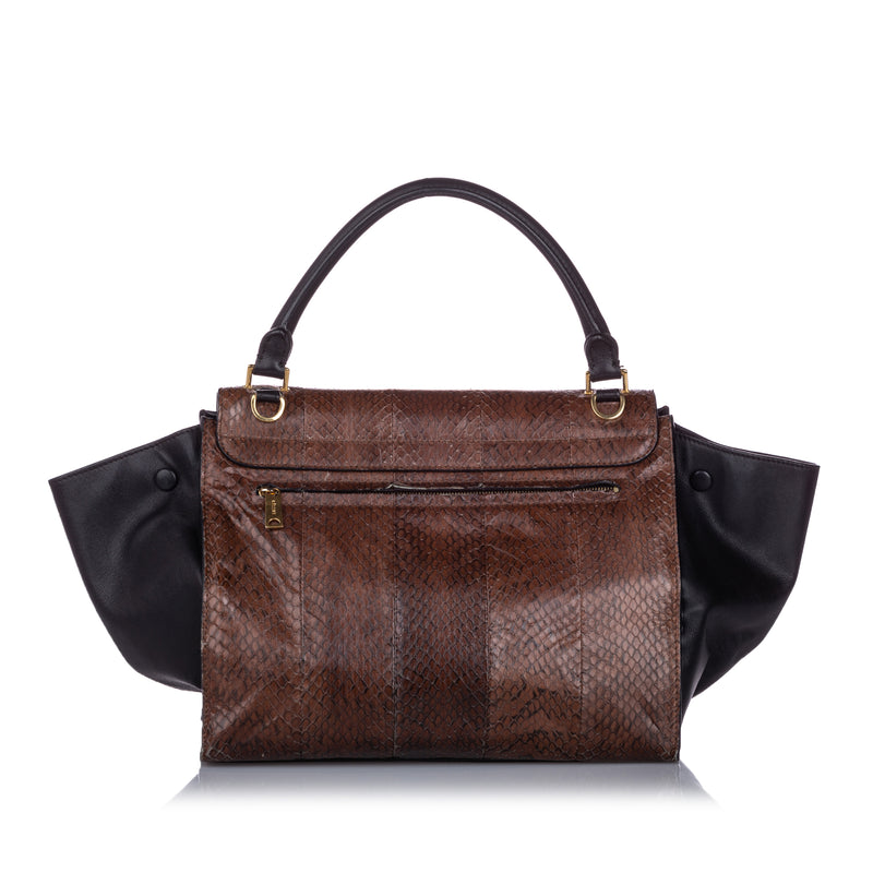 Trapeze Python Satchel in Brown