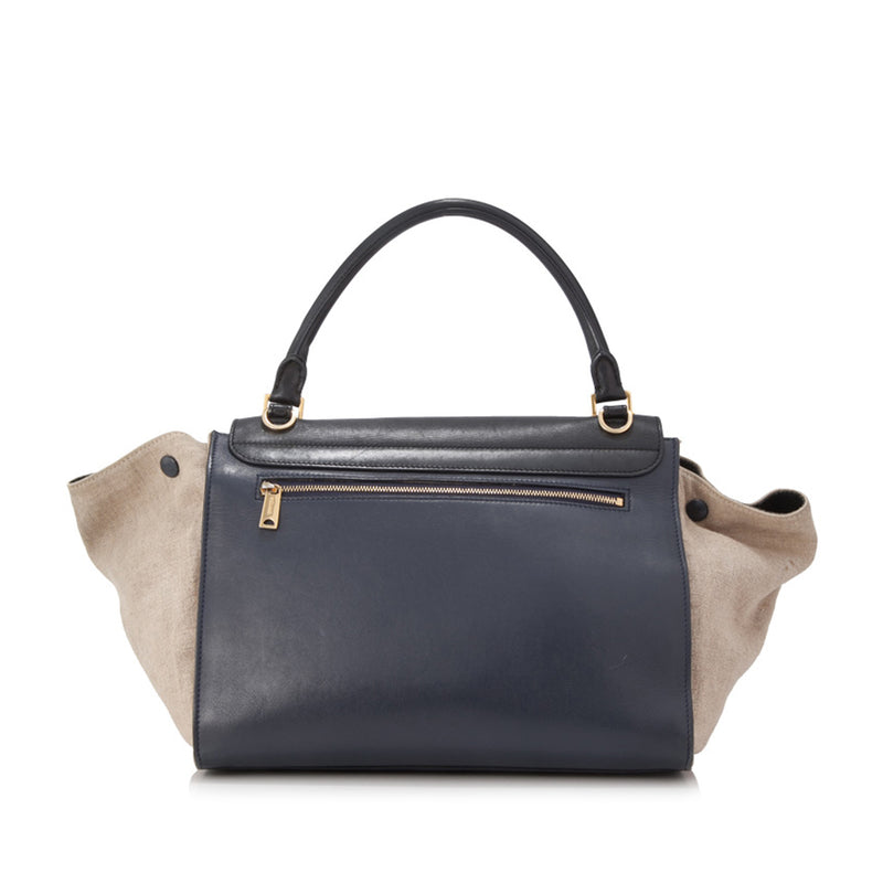 Suede Trapeze Satchel Black