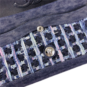Tweed/Denim Medium Classic Flap Blue