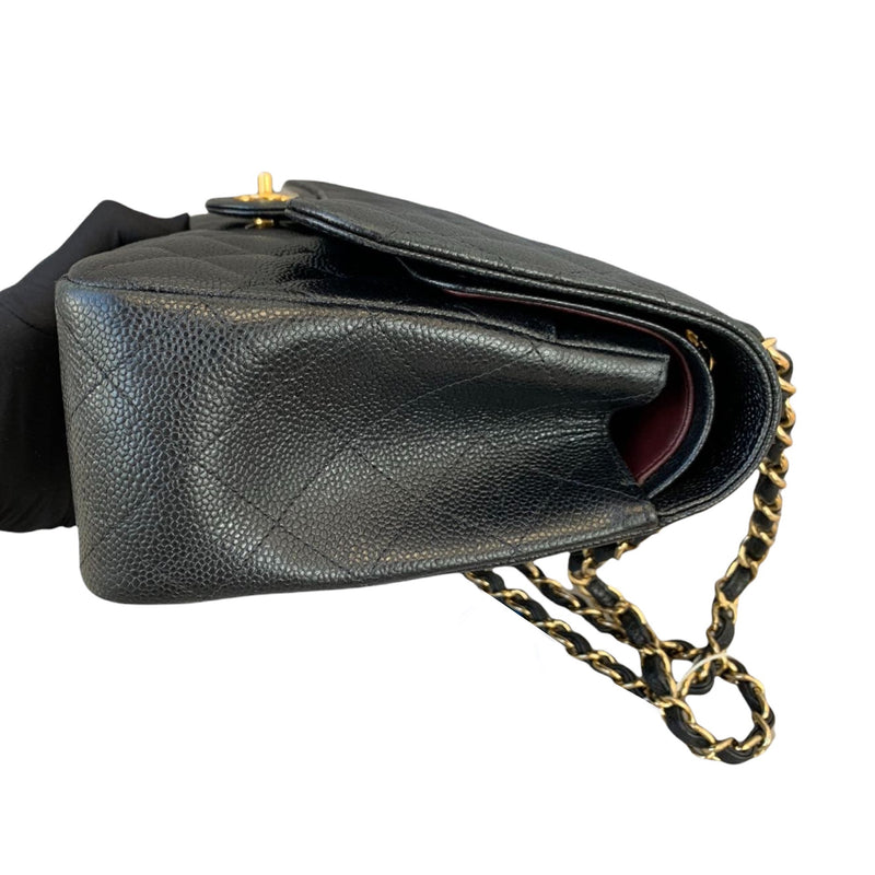 Chanel Black Caviar Jumbo Classic Double Flap Bag - GHW – I MISS