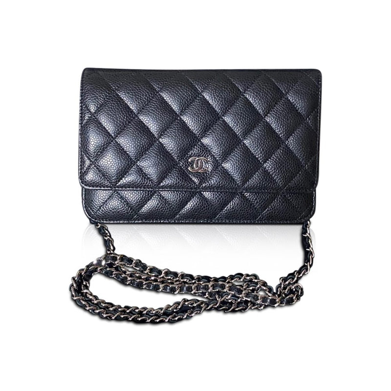 New Quilted Wallet on Chain WOC Caviar Leather