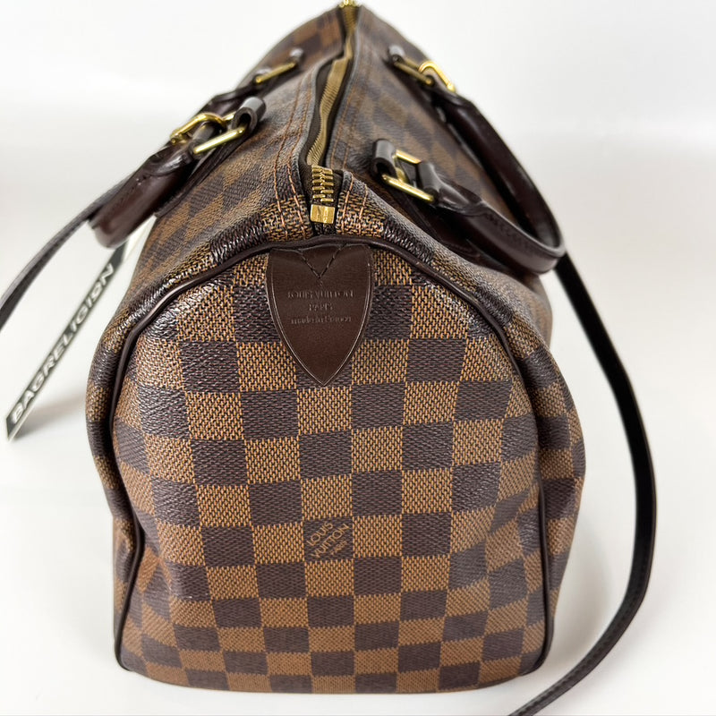 Damier Ebene Speedy 30 Canvas Bag with Strap