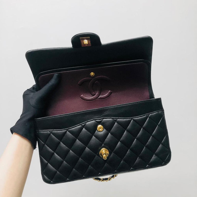Classic Flap Black Medium Lambskin GHW